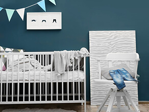 Deep navy blue nursery project